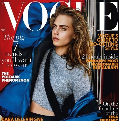 Кара Делевинь на обложке Vogue UK