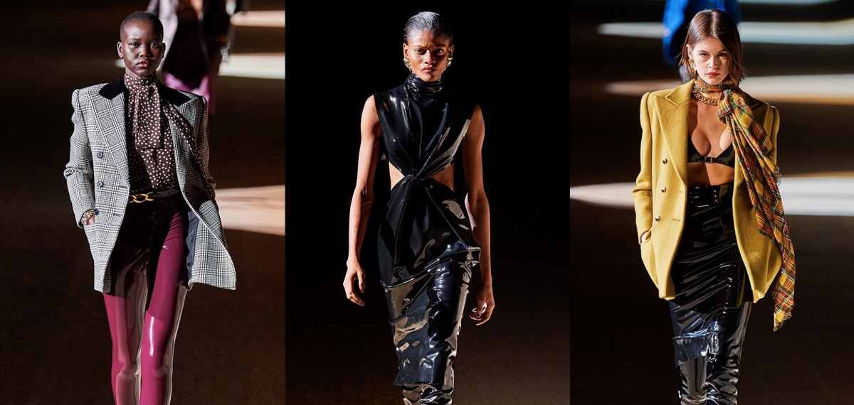 Латекс и огни Эйфелевой башни: Показ новой коллекции Saint Laurent