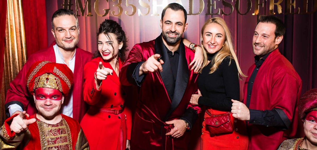 Красные губы и горящие взгляды на вечеринке «35 shades of red» в Buddha-bar