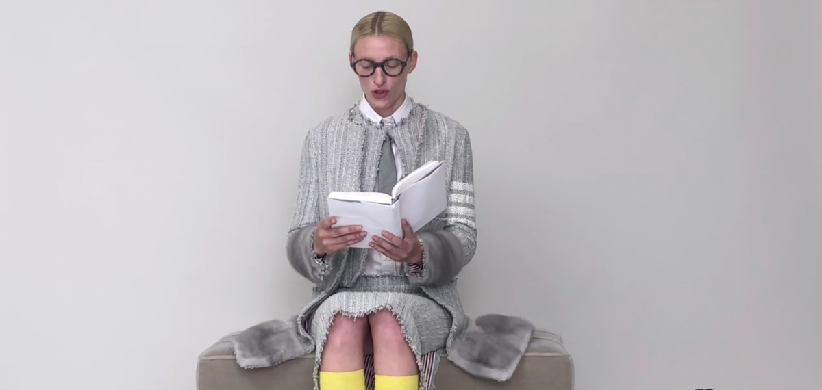Модель говорит: Все поменялись голосами в специальном модном видео Thom Browne