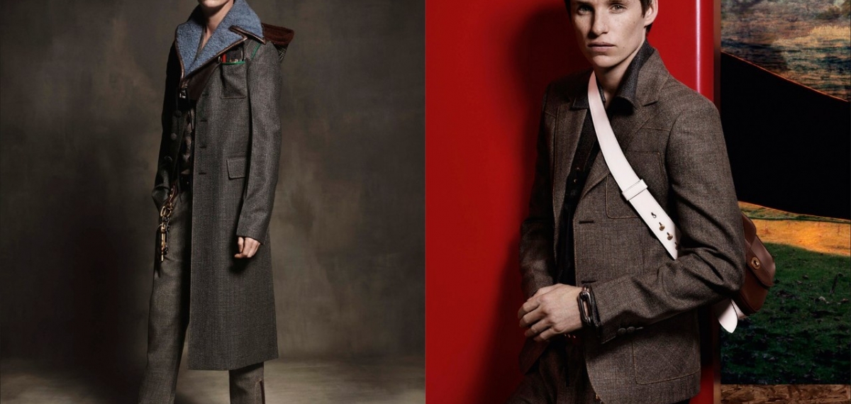 Эдди Редмэйн в рекламном кампейне Prada